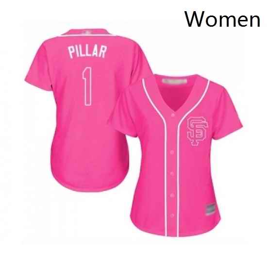 Womens San Francisco Giants 1 Kevin Pillar Replica Pink Fashion Cool Base Baseball Jersey